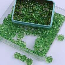 100Pcs Acrylic Green Leaf Beads, Transparent Leaves Beads Charms For Jewelry Making Necklace Earring Spring Plant DIY Crafts