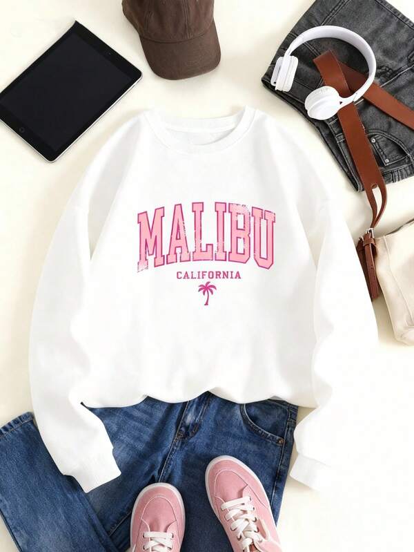 Sudadera térmica con gráfico de letras LOVE JOYY, blusas de manga larga para graduación, atuendos de regreso a la escuela, graduación, atuendos de maestras para mujeres, sudadera de regreso a la escuela para otoño