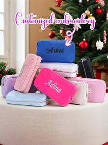 1 件个性化图像定制迷你可爱休闲便携式迷你包小众耳机零钱包轻质尼龙多功能拉链化妆包礼品，波西米亚风 - 彩色 - 查看 8