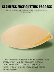 1/2件装加大码硅胶隐形聚拢文胸 - 无肩带露背隐形文胸，前扣式，可重复使用，透气