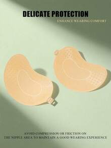 1/2件装加大码硅胶隐形聚拢文胸 - 无肩带露背隐形文胸，前扣式，可重复使用，透气