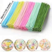 300/600/620 PCS Pipe Cleaners For Flowers, Pastel Chenille Stems With 20 Pcs Flower Stems, Macaroon Chenille Stems For Crafts, Pipe Cleaners Craft Set, Pipe Cleaners Bulk For Tulip, Rose, Lily, Sunflower, Pipe Cleaners, Multi-Colored, Flower Making Kit, Arts And Craft Supplies, Ideas For Art Project Activity, Craft Supplies Bulk For DIY Art And Craft Projects Creative Gift Wrapping Party Decorations(Macaron Series) - 彩色 - 查看 3