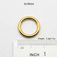 1 Piece Large Gauge Septum Clicker 10mm-2mm 12G Round Smooth 316L Stainless Steel Earplugs Piercing Single Hinged Clicker Segment Hoop Ring Big Nose Piercing Punk Ear Expander Septum Piercing Segment Clicker Rings Earweight Body Jewelry - Gold Nose Ring - View 28