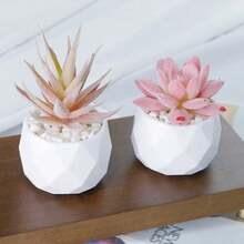 Plantes artificielles succulentes préférées des filles avec pot. Petites plantes en pot artificielles décoratives roses. Plantes artificielles pour salon, chambre, décoration de maison, parfum d'intérieur, petites plantes de simulation de bureau, décoration de bureau avec succulentes artificielles mignonnes. Cadeau de Thanksgiving, Noël, décoration de fête des fleurs et des parfums. Cadeau de fête. - Succulente rose - Voir 8