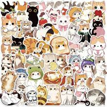 50pcs Cartoon Stickers - Self-Adhesive PVC Stickers, Vivid Color Mixing, Cute Animal And Food Designs, Suitable For Luggage, Skateboards, Helmets, Water Bottles, DIY Decorative Art, Luggage Decoration, Lively Design, Easy To Stick Stickers - 1 - 查看 1