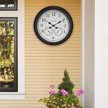 75473 24-inch Weathered Black Wall Clock with Thermometer and Hygrometer(Negro) - Tipo 1 - Ver 5