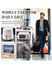 Disposable Multi-Purpose And Dustproof Cover,Outdoor Backpack Rain Cover, Dual Shoulder Dustproof Cover, Backpack Rain Cover, Suitable For Outdoor Travel, Electronic Protective Cover, Suitable For Bicycle Basket, Microwave, Rice Pot, Household Kitchen Accessories, Office And Hom,Moving Supplies, Emergency Preparedness Supplies, Camping Gear And Equipment, Holiday Essential Items For Abroad - Multicolor - View 8