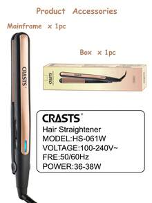 CRASTS 玉米须发夹板垫，发根蓬松工具，烫发蓬松器，玉米烫发器，羊毛卷发器，金色 - 日規A型插(100V) - 查看 5