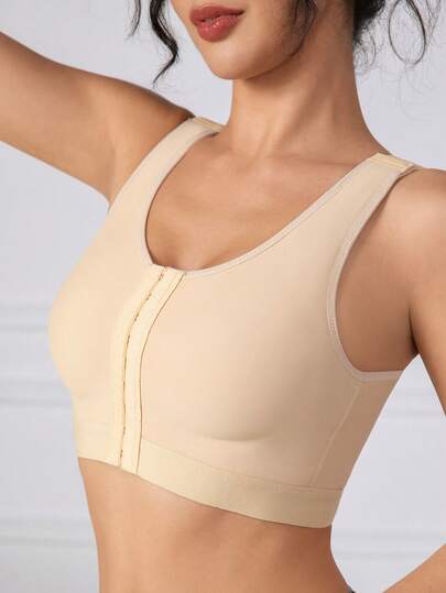 Sujetador con cierre delantero ajustable, shapewear, banda de compresión de pecho, sujetador deportivo de soporte, sujetador de compresión de pecho plano, shapewear de fitness y yoga