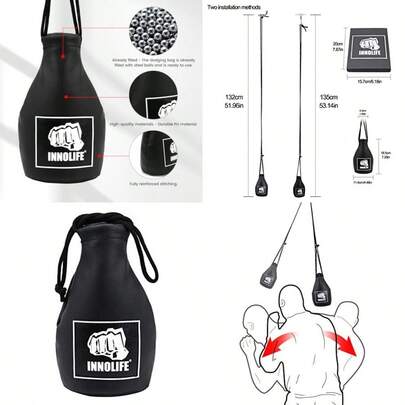 Boxing Dodge Hide Speed Bag Leather Ball MMA  Training