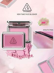 3CE Brand New TAKE FACE Blush #Youth Pink 4.5g Velvet Finish - Easily Blendable Blush, Silky Powder Texture, Easy To Apply, Non-Caking, Creates A Natural Skin-Like Finish, Soft Color Payoff, Long-Lasting And Smudge-Proof | Korean Makeup, Korean Cosmetics, Gift Set, 4.5g/0.16oz - #YOUTH PINK - 查看 1