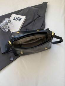 Bolso de hombro cuadrado de unicolor de estilo casual y elegante para ir al trabajo