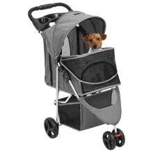 vidaXL Faltbarer Hundewagen Grau 80x46x98 Cm Aus Oxford-Gewebe - Grey - View 2