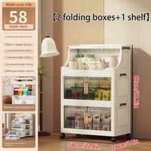 1个可折叠塑料双门储物柜，便携式衣柜，家居收纳整理柜，适用于客厅、厨房、浴室、卧室、玩具收纳、零食柜，圣诞节和万圣节礼物 - 透明 - 查看 13