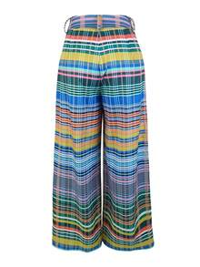 Women's Colorful Plaid Wide Leg Pants With Pockets, Casual Daily, Travel & Date Wear - Multicolor - View 3