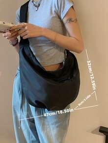 Damska torba typu tote w jednolitym kolorze, swobodna, minimalistyczna, o dużej pojemności