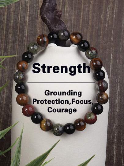 1 pezzo Braccialetto da uomo in pietra di drago, occhio di tigre e tormalina nera, per forza, protezione, coraggio, energia di radicamento, guarigione, yoga, meditazione, gioielli, regali, unisex