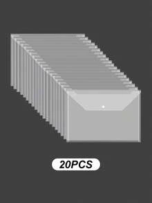 5PCS/10PCS/20PCS Transparent White/Morandi Mixed Color/Mixed Striped Thick PP Plastic A4 File Folders, Modern Minimalist Multi-Purpose Waterproof Anti-Fouling Snap Button Back To School/Office Supplies, Student Document Folders