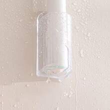 1/2个极简透明底座/白色主体长方形牙刷架，承重力强，壁挂式安装，无需用电，自粘式电动牙刷架，适合圣诞节礼物交换、浴室收纳、秋季焕新、返校必备、浴室收纳好物 - 彩色 - 查看 13