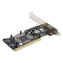 New 4 Port SATA PCI Expansion Card PCI To SATA Adapter Card RAID 0 - 白色 - 查看 8