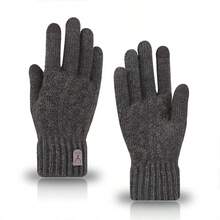 New Warm Gloves Winter Touch Screen Plus Fleece Gloves Cold Warm Wool Knitted Gloves Outdoor Cycling Windproof Skiing Snow Mittens - Multicolor - View 8