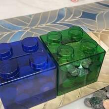 1pc Oversized Building Block Shaped Piggy Bank, Stackable Money Saving Box, Multi-Purpose Storage Container, Birthday/Christmas Gift - Multicolor - View 4