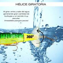 EstiloTACTICAL FISHING 3 Piezas - SeñUelos De Pesca Superficial Whopper Plopper. HéLice Giratoria, Pesados 36G Cada Uno Para Lances Largos.VersióN Mejorada - 1 - Ver 4