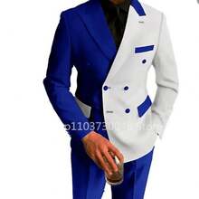 Two-Piece Suit Tuxedo Groom And Groomsmen Attire Wedding Banquet Attire - 白+酒紅 - 查看 6