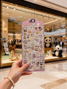 熊猫主题，可爱黑白熊防水浮雕贴纸，3D卡通泡泡贴纸，可用于铅笔盒、背包、水杯、桌面、汽车、行李箱、冰箱等处的泡沫贴纸装饰，也可作为剪贴簿涂鸦贴纸。 - 彩色 - 查看 2