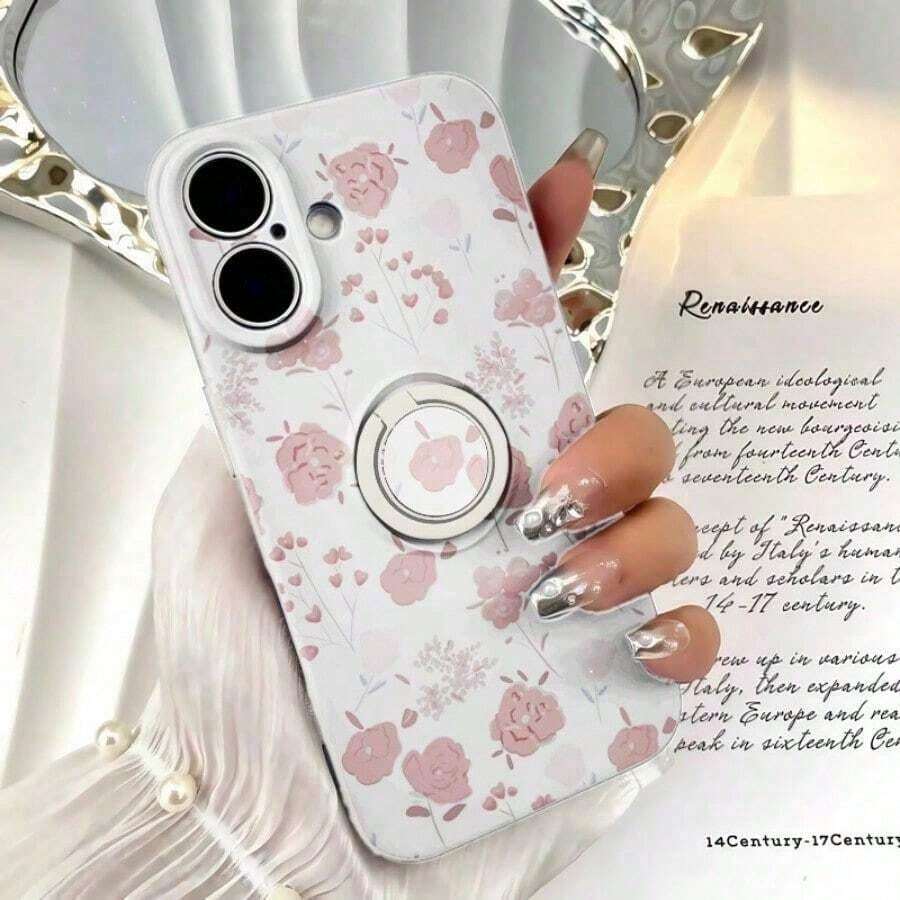 [Teléfono] Soporte de anillo de silicona, TPU antigolpes con agarre giratorio de 360°, cobertura total para phone 12, 13, 14, 15 y 16 (incluidos Pro/Pro/Plus). Colores: negro, blanco y azul. - Multicolor - Ver 1