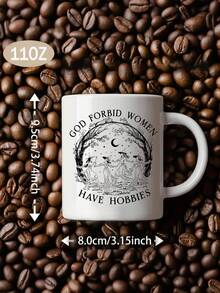 1pc 11oz God Forbid Women Have Hobbies Coffee Mug, Mug, Witch Mug, Mugs, Witchy Mug, Girl Power Mug, Spooky Mug,Christmas Coffee Cup, Reusable,Work Gag Coffee Mug,Thanksgiving, Christmas Decorations,Christmas Gift,Birthdays Gift,Holidays Gift,New Year Gift,Ideal For Hot & Cold Drinks, Room Decoration,Winter Drinkware, Thoughtful Present, Family Keepsake,Valentines Day Gifts,Wedding