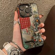 Funda protectora de TPU con patrón de moda navideña IMD, diseño impreso, cubierta básica resistente a impactos, compatible con iPhone 7/8/Xsmax11/12/12Pro/12Pro Max/13/13 Pro/13 Pro Max/14 Pro/14 Pro Max/15 Pro/15 Pro Max/16 PRO/16PLUS/16PRO MAX - Regalo perfecto para cualquier ocasión - Colores mixtos - Ver 1