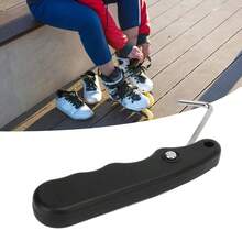 滑冰鞋鞋带钩拉紧器（带手柄） - 耐用不锈钢折叠式鞋带紧固器，适用于冰球、轮滑，便携易收纳