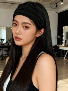 2pcs Women's Absorbent Sports Solid Color Criss-Cross Headbands, Non-Slip, Elastic, Soft Twisted Hair Bands, Suitable For Daily Workout, Yoga, Running, Sports Headwear Warm Sweatband Winter Hair Accessories