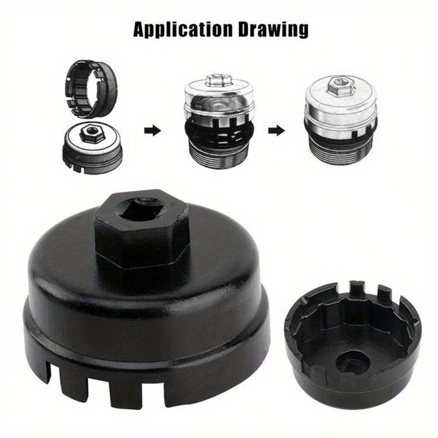 Professional Aluminum Car Oil Filter Wrench Hattype Wrench For Prius Corolla Rav4 Matrix Lexus Camry Tundra Sienna Avalon - Black - View 1