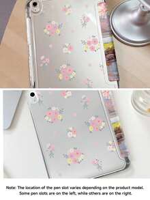 Sakura, Park & Malerei Muster kompatibel mit iPad Hülle, kompatibel mit iPad Air 4/5 (10,9"), kompatibel mit iPad 7/8/9 (10,2"), integrierter Apple Pencil Slot, passend für Tab S6 (10,4"), Tab A7 Lite (8,7"), Kindle (11. Generation, 2022), verstärkte Silikonecken, Auto Wake/Sleep, romantisches Herbst/Winter, Weihnachten, Valentinstag, Neujahrsgeschenk - Verschiedenfarbig - Übersicht 3