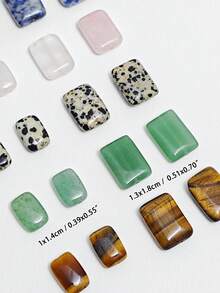 EECLYCJ 10/20 hạt đá tự nhiên hình chữ nhật 13*18mm hỗn hợp ngẫu nhiên DIY dạng hạt rời, pha lê tự nhiên, đá hình, mã não, mắt hổ, đá đốm, đá Aventurine xanh, đá thạch anh hồng, thạch anh tím, đá Sodalite nhiều màu hỗn hợp thương hiệu hòa bình may mắn năng lượng cho phụ nữ/bé gái/phụ nữ làm đồ trang sức vòng cổ vòng tay cổ điển Bohemian thủ công - 13*18mm - Xem 8