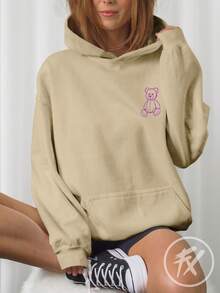 Blusa Moletom Urso Be Yourself Seja Você Mesmo Humor Bear CANGURU 3160 - Caqui - Visão 4