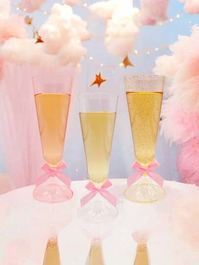 150ml/5oz Reusable Sparkling Wine Glasses, Elegant Party Cups For Picnics, Weddings, Parties, Cocktail Gatherings, Outdoor Celebrations, Easy To Clean (Plastic Cups - Cake Cups - Wedding Decor - Anniversary Decor)