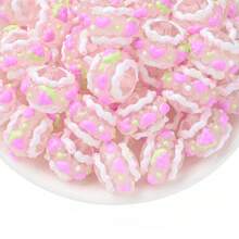 10 hạt phát sáng trong bóng tối phong cách Y2K - Hạt nhựa màu kem vẽ tay đế trong suốt có họa tiết nho/dâu tây/anh đào, vòng tay tự làm, vòng cổ, móc khóa, dây đeo điện thoại, dây đeo túi, quà tặng thủ công - Nhiều màu - Xem 10