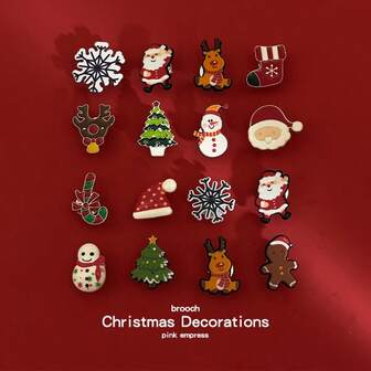 Christmas Cartoon Santa Claus Brooch, Creative Pin Badge, Clothing Accessory Small Gift, Wholesale