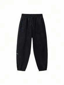 Balabala 儿童男童抓绒运动裤，2025冬季保暖时尚 - 深藍 - 查看 4