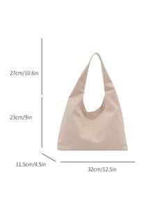 Women's Solid Color PU Leather Fashion Large Capacity Shoulder Bag For Daily Use