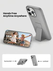 13/11 Kickstand Phone Case, Compatible With IPhone 16 Pro Max Kickstand Phone Case, Cool Apple 17 Pro Max Foldable Kickstand Phone Case, Shockproof Phone Case, Galaxy S25 FE Fashion Kickstand Phone Case, Galaxy A17/A07/A56/A16/A55 Phone Accessories, Hybrid 16/16e Phone Case, Redmi 15C Phone Case - Grey - View 4
