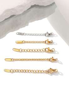 10个不锈钢龙虾扣连接器，用于DIY珠宝制作，5厘米几何心形尾链 - 龍蝦扣尾鏈 - 查看 1