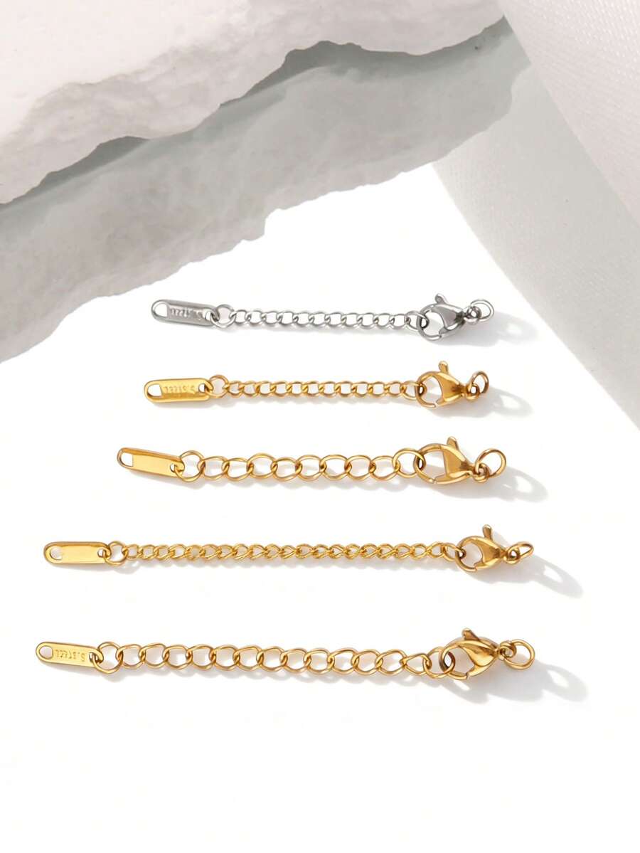 10个不锈钢龙虾扣连接器，用于DIY珠宝制作，5厘米几何心形尾链 - 龍蝦扣尾鏈 - 查看 1