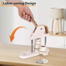 Button Maker, 25+32+58 Mm Button Maker, Badge Punch Set With 300 High-Quality Free Button Parts, Badge Maker DIY Gifts Pin Maker With Shapes & Round Paper Cutter For People - trắng - Xem 3