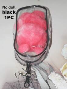 1pc Cute Plush Doll Storage Bag, Transparent Portable Protective Pouch To Hang On Bags/Luggage, Waterproof PVC Material, Fashionable Protective Case (Doll Not Included)