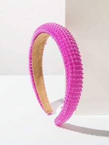 Thick Sponge Korean-Style Headband With Sizeable Rhinestone And Faux Pearl Decor, Suitable For Women And Women's Everyday Outings, Multi-Functional Hair Accessory For Washing Face Or Styling Hair , Hairband, Hair Hoop Headbands Head Accessories Beauty Home Hair Accessories - Multicolor - View 45