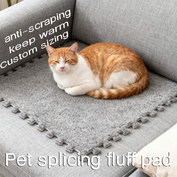 Customizable Plush Sofa Protector Pad, Anti-Scratch Cat Mat For Sofa, Bed, Furniture, Fabric Sofa Scratch Proof Pad, DIY Shape Protection Mat